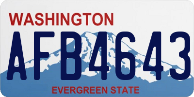 WA license plate AFB4643