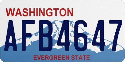 WA license plate AFB4647