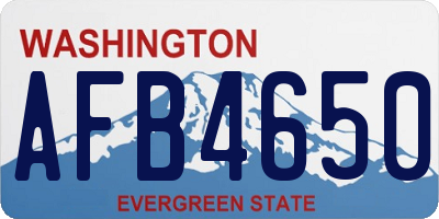 WA license plate AFB4650