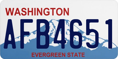 WA license plate AFB4651
