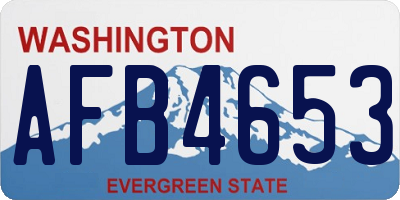 WA license plate AFB4653