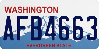 WA license plate AFB4663