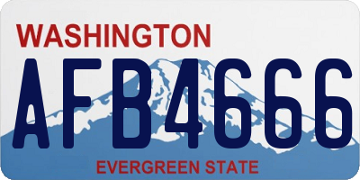 WA license plate AFB4666