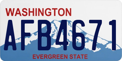 WA license plate AFB4671