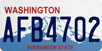 WA license plate AFB4702