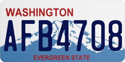 WA license plate AFB4708