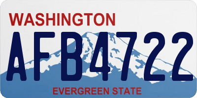 WA license plate AFB4722