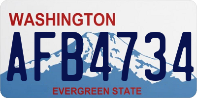 WA license plate AFB4734