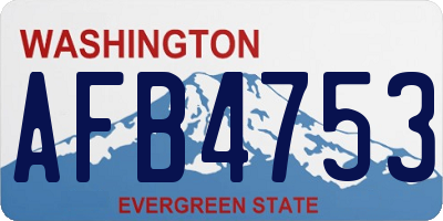 WA license plate AFB4753