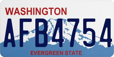 WA license plate AFB4754