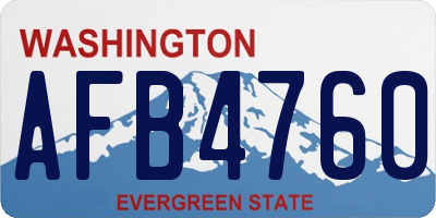 WA license plate AFB4760