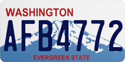 WA license plate AFB4772