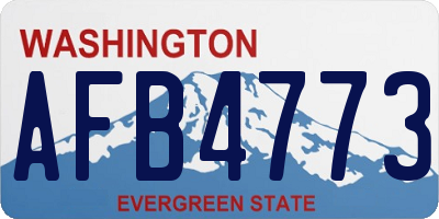 WA license plate AFB4773