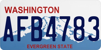 WA license plate AFB4783
