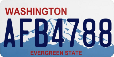 WA license plate AFB4788