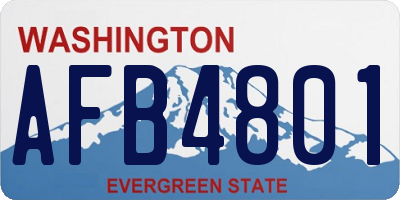 WA license plate AFB4801