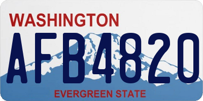 WA license plate AFB4820