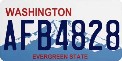 WA license plate AFB4828