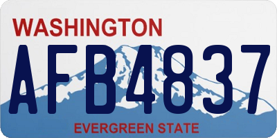 WA license plate AFB4837