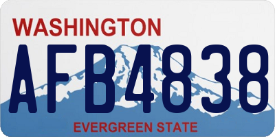 WA license plate AFB4838