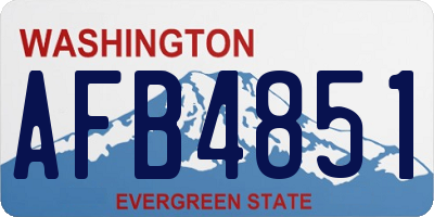 WA license plate AFB4851