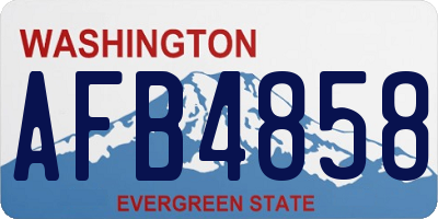 WA license plate AFB4858