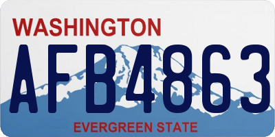 WA license plate AFB4863