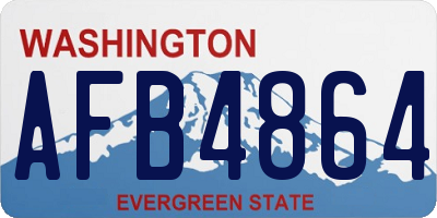 WA license plate AFB4864
