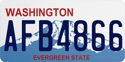 WA license plate AFB4866