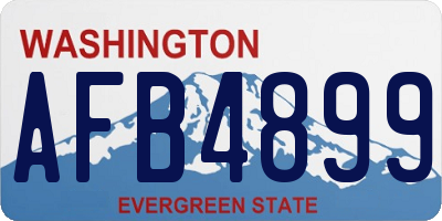 WA license plate AFB4899
