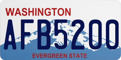 WA license plate AFB5200