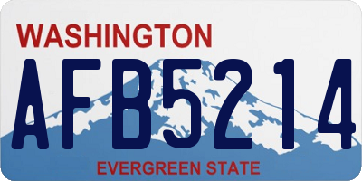 WA license plate AFB5214