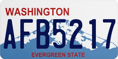 WA license plate AFB5217