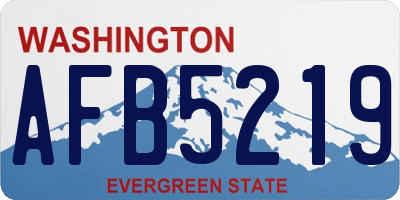 WA license plate AFB5219