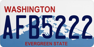 WA license plate AFB5222