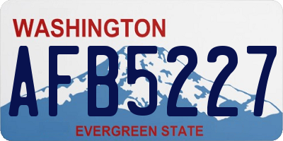 WA license plate AFB5227