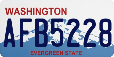 WA license plate AFB5228