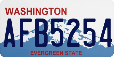 WA license plate AFB5254