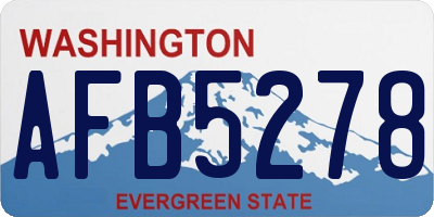 WA license plate AFB5278