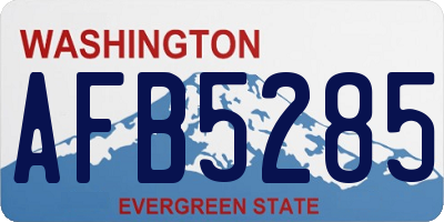 WA license plate AFB5285