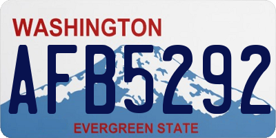 WA license plate AFB5292