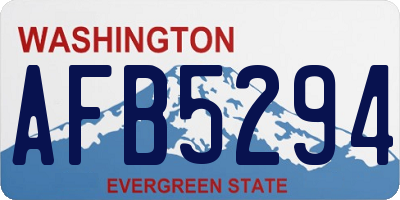 WA license plate AFB5294