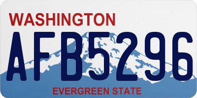 WA license plate AFB5296