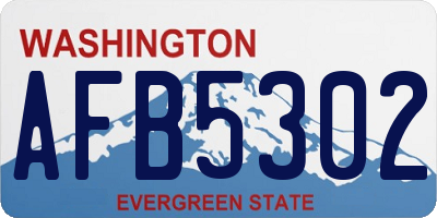 WA license plate AFB5302