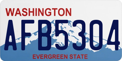 WA license plate AFB5304