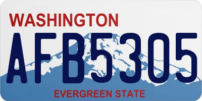WA license plate AFB5305
