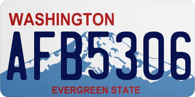 WA license plate AFB5306