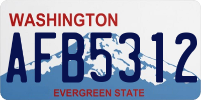 WA license plate AFB5312