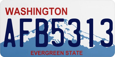 WA license plate AFB5313
