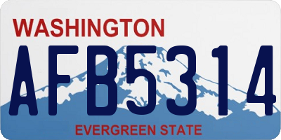 WA license plate AFB5314